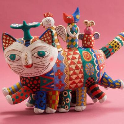 日本陶土蜈蚣招财猫 樱井真美子作品