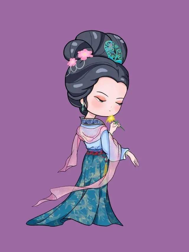 可爱古风Q版唐朝美人女生头像_12