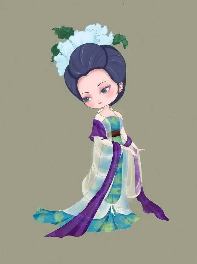 可爱古风Q版唐朝美人女生头像_10