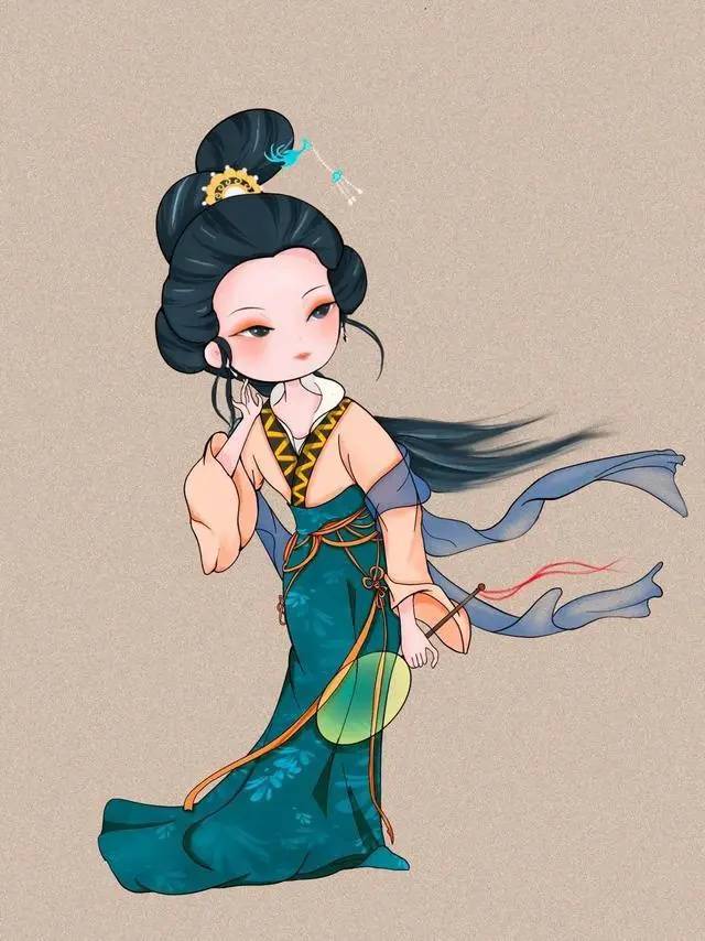 可爱古风Q版唐朝美人女生头像_9