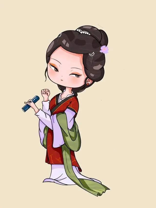 可爱古风Q版唐朝美人女生头像_8