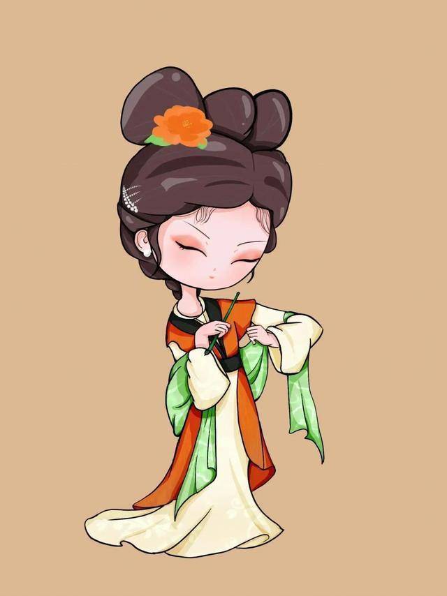 可爱古风Q版唐朝美人女生头像_7