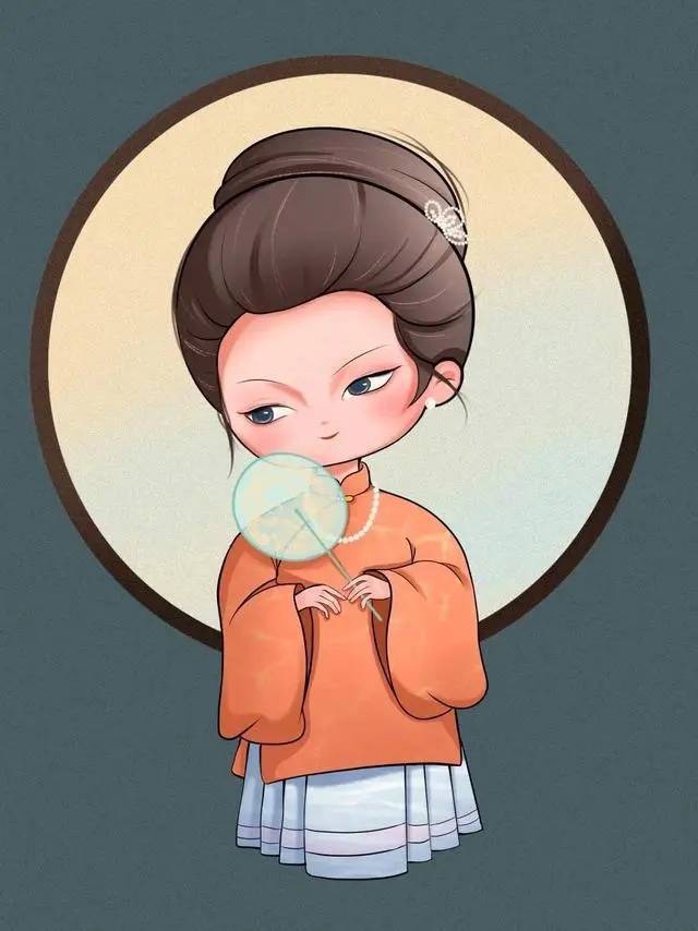 可爱古风Q版唐朝美人女生头像_5