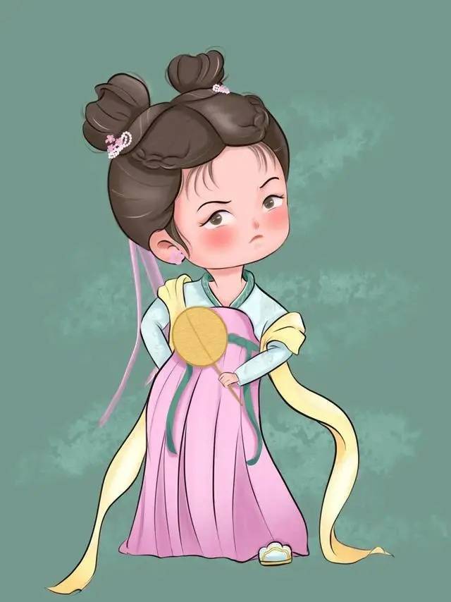 可爱古风Q版唐朝美人女生头像_4