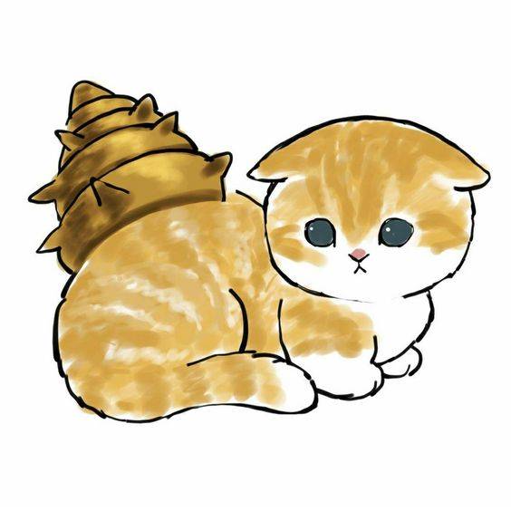 卡通黄色可爱小猫简笔画图片大全_3