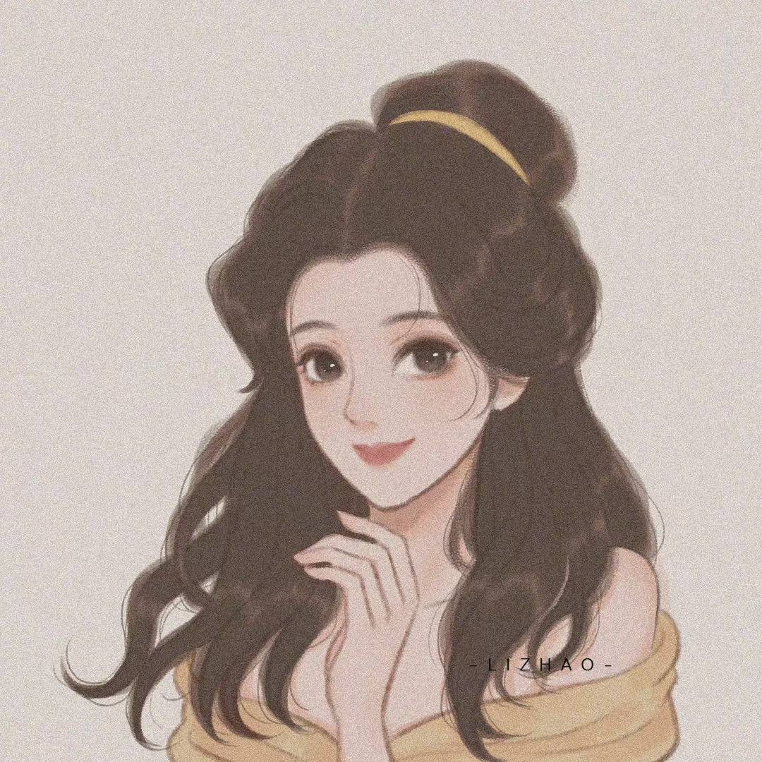 彩色手绘版迪士尼公主闺蜜头像大全_3