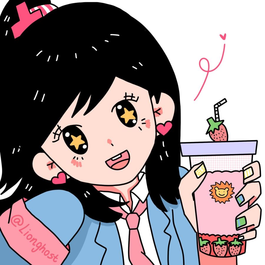 可爱甜腻元气少女手绘卡通闺蜜女头_1