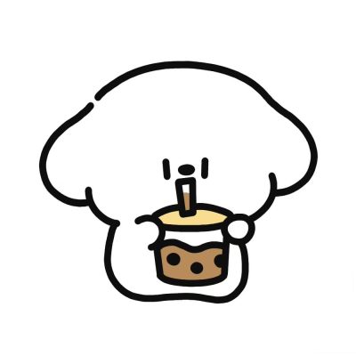简单线条可爱狗狗卡通头像