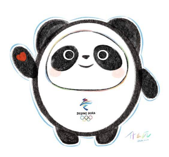 2022冬奥会吉祥物可爱冰墩墩彩色简笔画图片大全_5