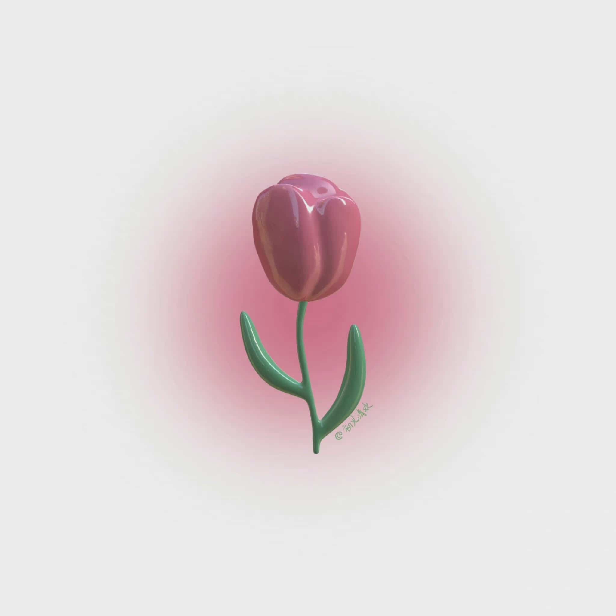 3D彩色发光花朵郁金香女生头像高清图片精选_1