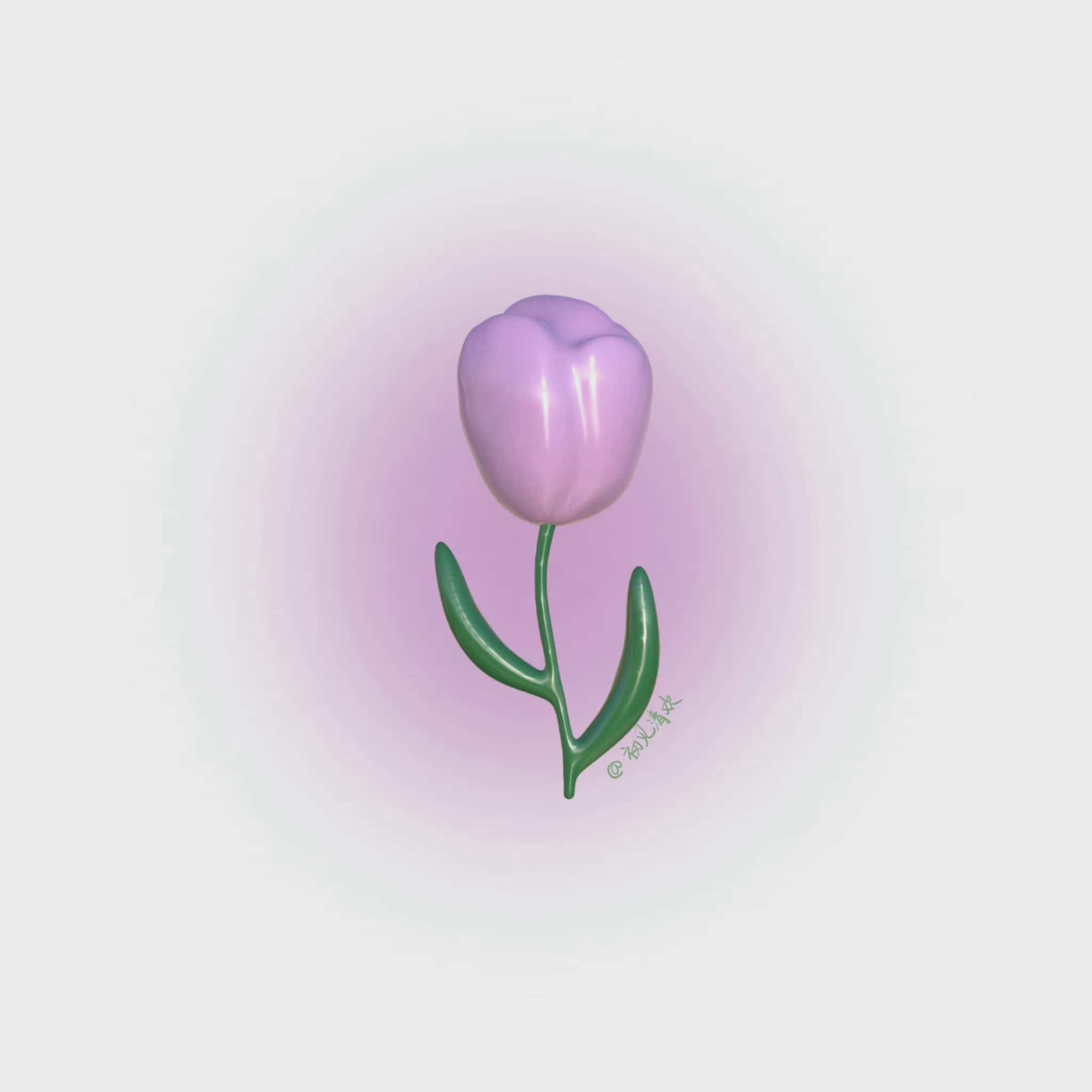 3D彩色发光花朵郁金香女生头像高清图片精选_2