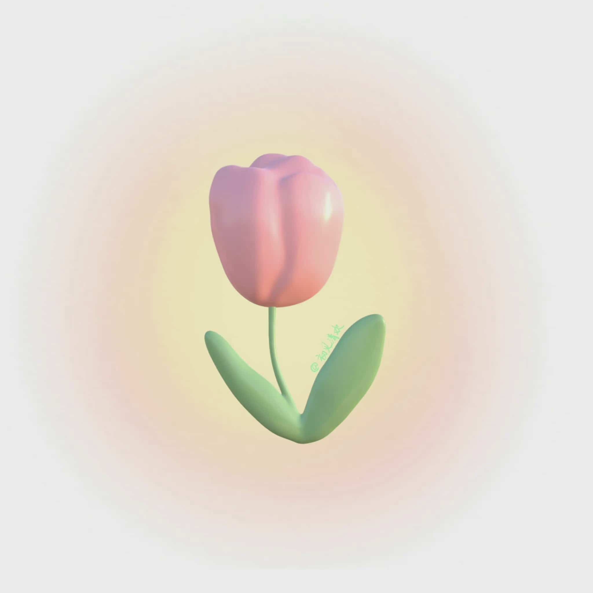 3D彩色发光花朵郁金香女生头像高清图片精选_4