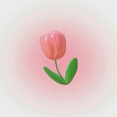 3D彩色发光花朵郁金香女生头像高清图片精选