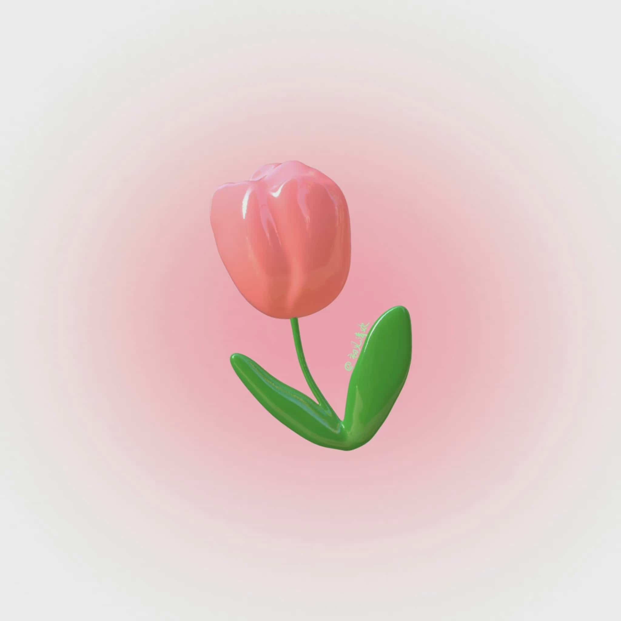 3D彩色发光花朵郁金香女生头像高清图片精选_5