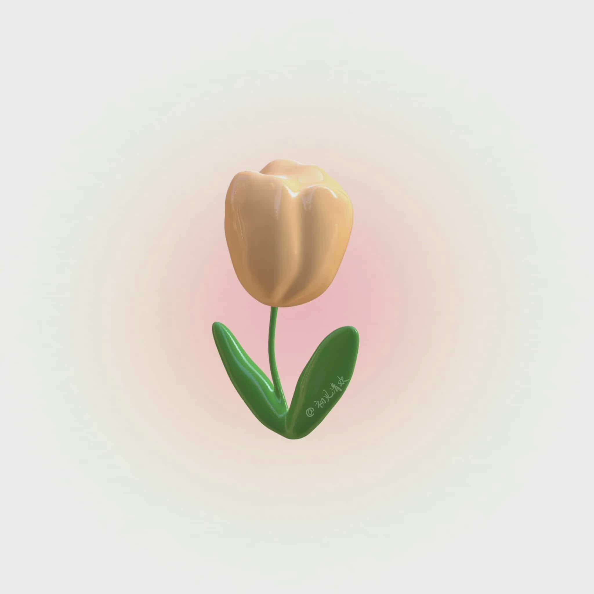3D彩色发光花朵郁金香女生头像高清图片精选_6