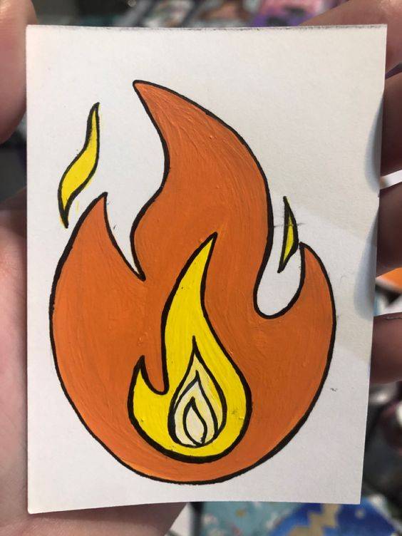 红色火把简笔画 火焰燃烧简笔画图片大全_2