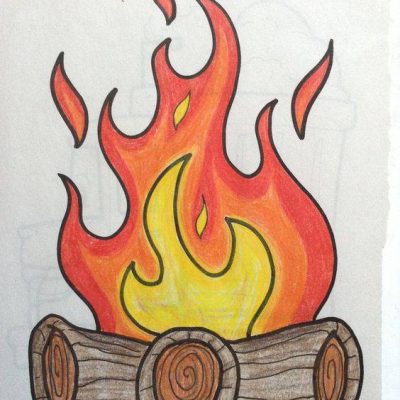 红色火把简笔画 火焰燃烧简笔画图片大全