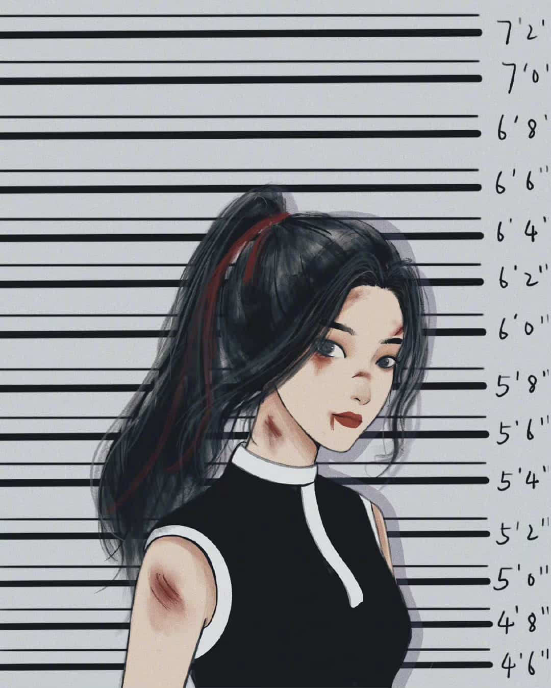 迪士尼在逃公主受伤妆暗黑囚犯监狱照头像图片 女生闺蜜个性头像_10