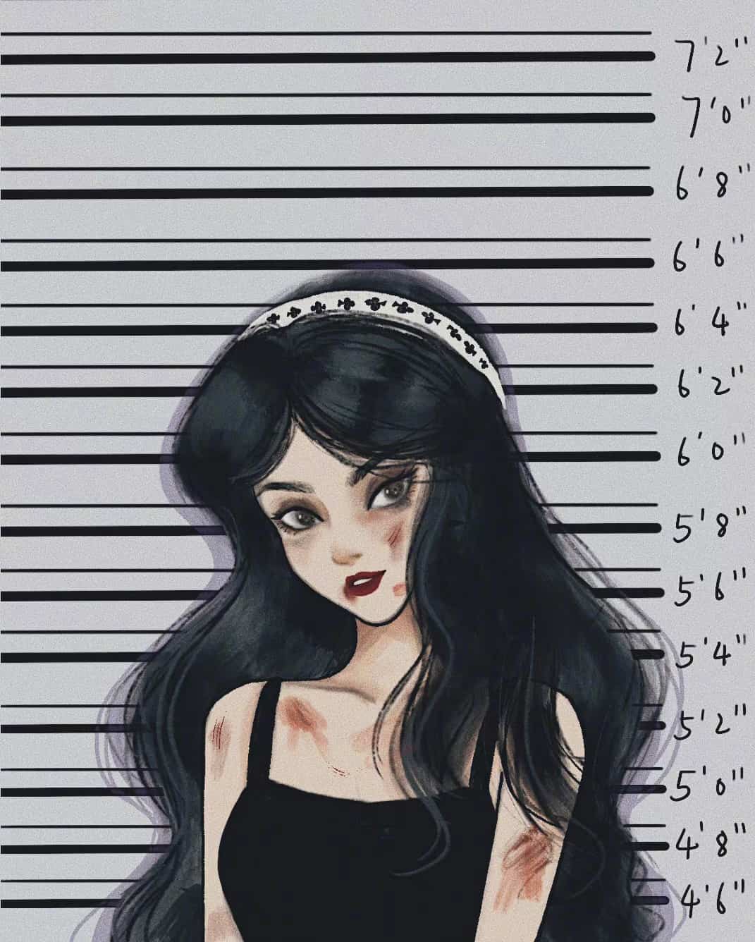 迪士尼在逃公主受伤妆暗黑囚犯监狱照头像图片 女生闺蜜个性头像_11
