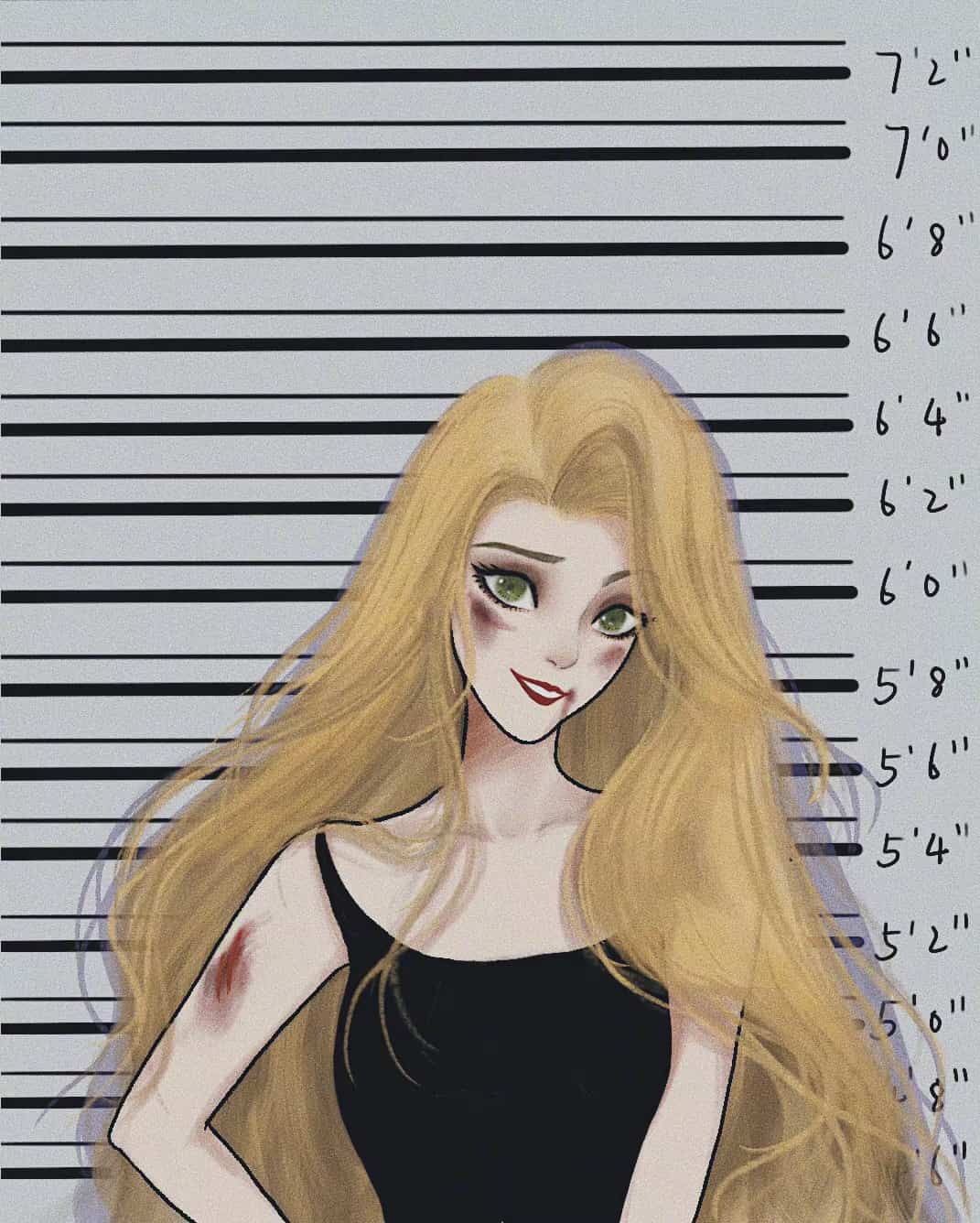 迪士尼在逃公主受伤妆暗黑囚犯监狱照头像图片 女生闺蜜个性头像_17