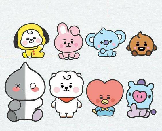 BT21防弹少年团全员卡通人物简笔画图片大全_6