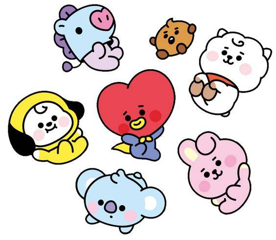 BT21防弹少年团全员卡通人物简笔画图片大全_5