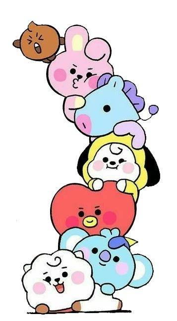 BT21防弹少年团全员卡通人物简笔画图片大全_4