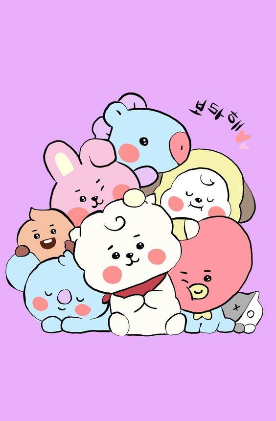 BT21防弹少年团全员卡通人物简笔画图片大全_2