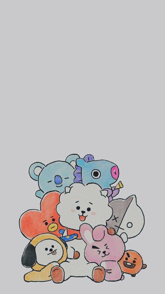 BT21防弹少年团全员卡通人物简笔画图片大全_1