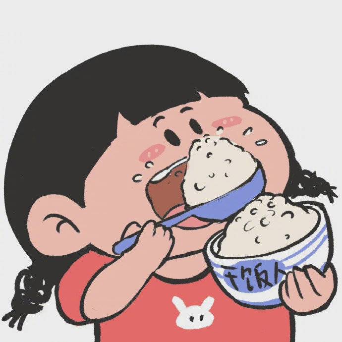 可爱卡通干饭人情侣头像一人一张一左一右 不明显_3