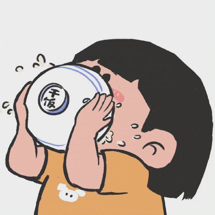 可爱卡通干饭人情侣头像一人一张一左一右 不明显_4