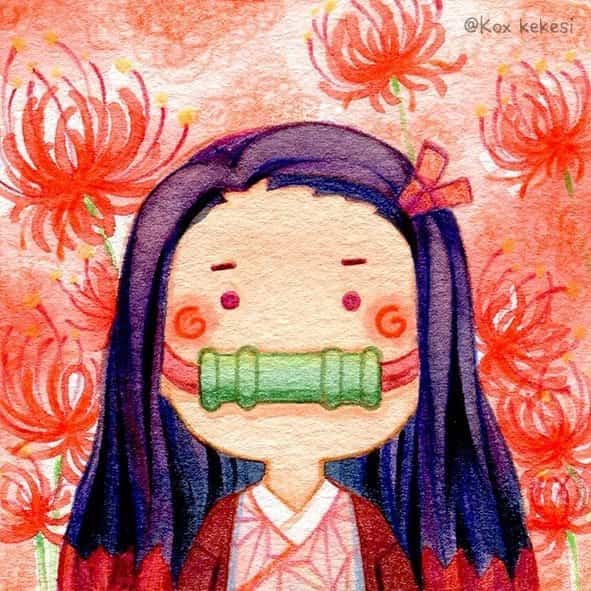 《鬼灭之刃》手绘全员Q版可爱超清动漫头像集合 作者：Koxkekesi_2