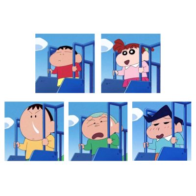 《蜡笔小新》春日部防卫队五黑组团头像 游戏开黑动漫头像！
