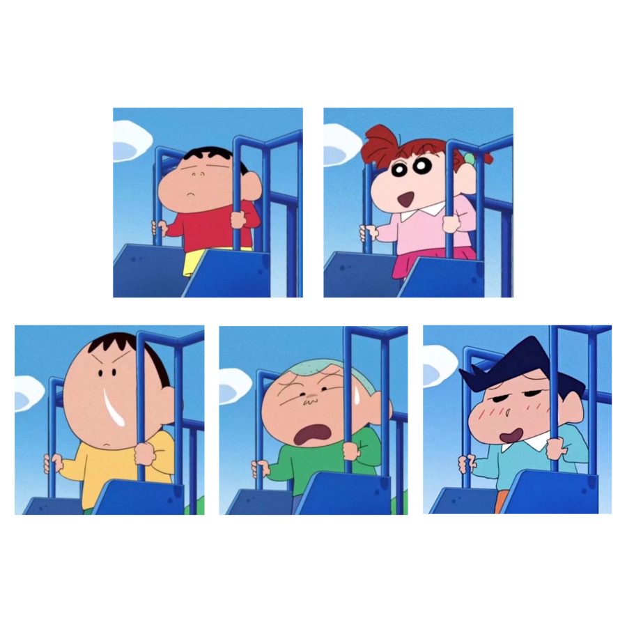 《蜡笔小新》春日部防卫队五黑组团头像 游戏开黑动漫头像！_1
