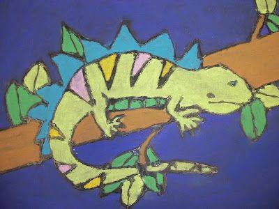 彩色变色龙简笔画作品图片大全_1