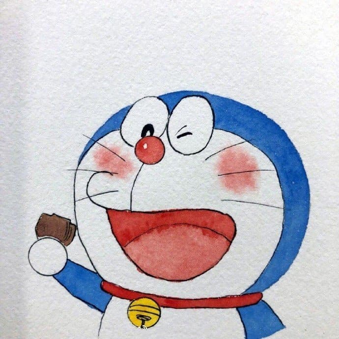 手绘哆啦A梦干饭人可爱卡通头像_1