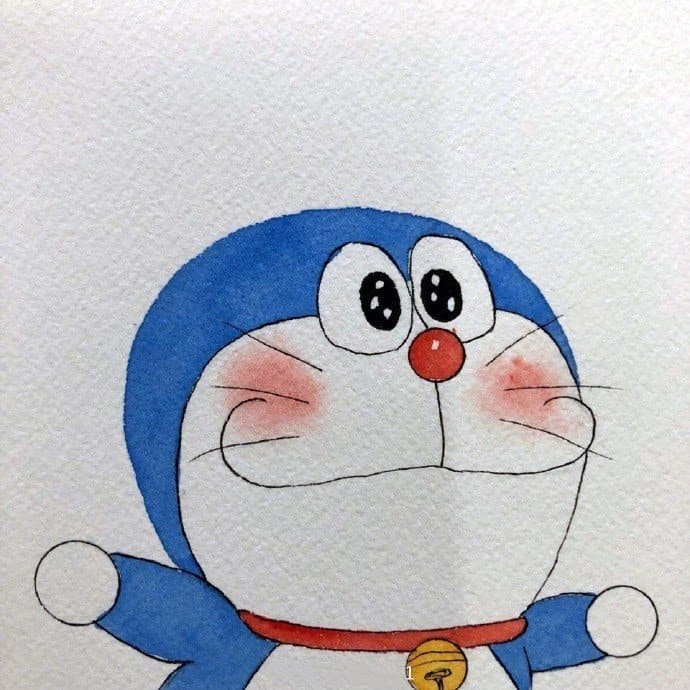 手绘哆啦A梦干饭人可爱卡通头像_2