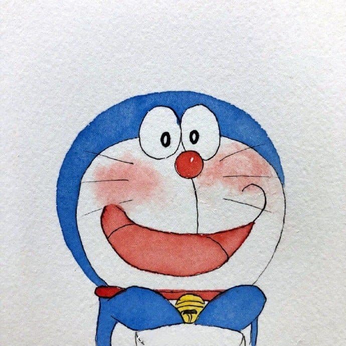手绘哆啦A梦干饭人可爱卡通头像_7