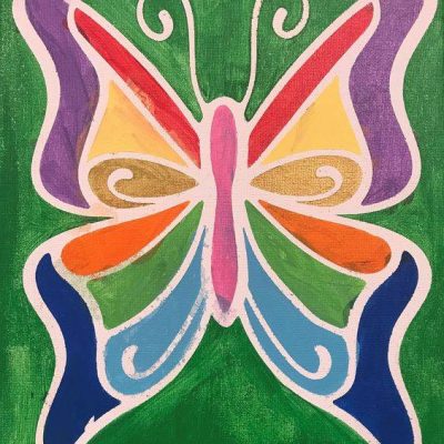 五颜六色花花蝴蝶简笔画图片大全