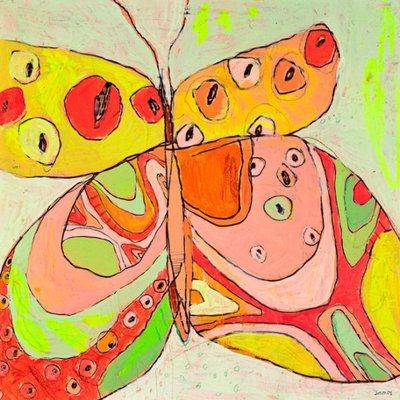 五颜六色花花蝴蝶简笔画图片大全_8