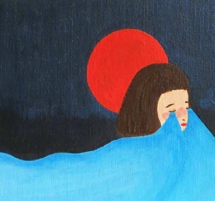 油画版眼泪流成河的短发女生伤心 个性头像图集_4