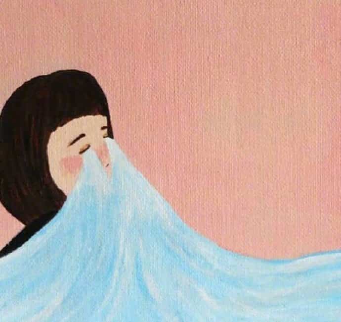 油画版眼泪流成河的短发女生伤心 个性头像图集_7