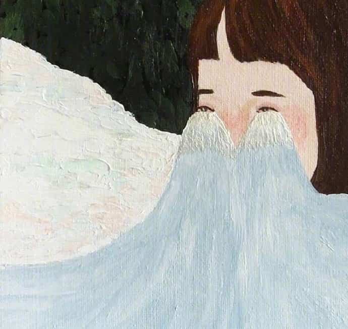 油画版眼泪流成河的短发女生伤心 个性头像图集_8