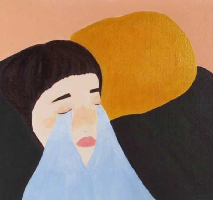 油画版眼泪流成河的短发女生伤心 个性头像图集_9