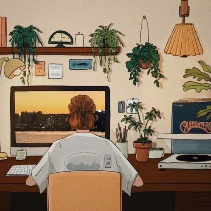 文艺女青年插画版小清新女生头像图片_1