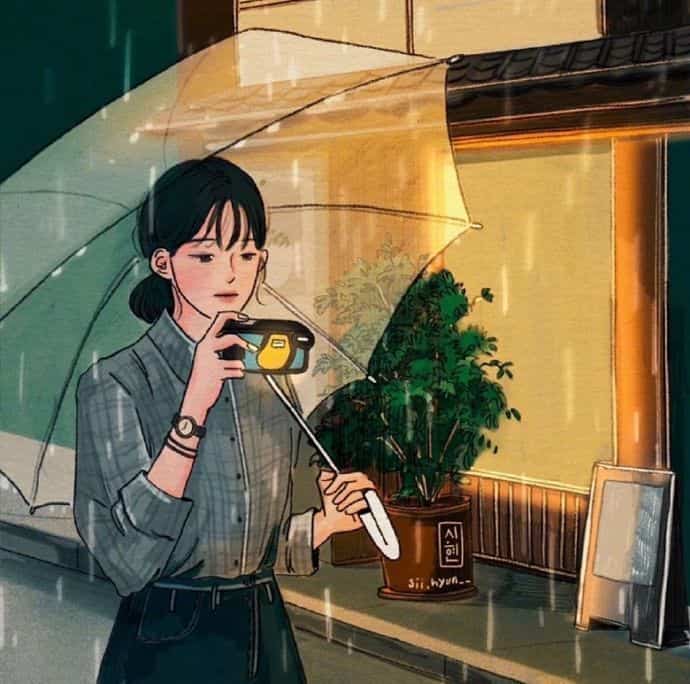 文艺女青年插画版小清新女生头像图片_2