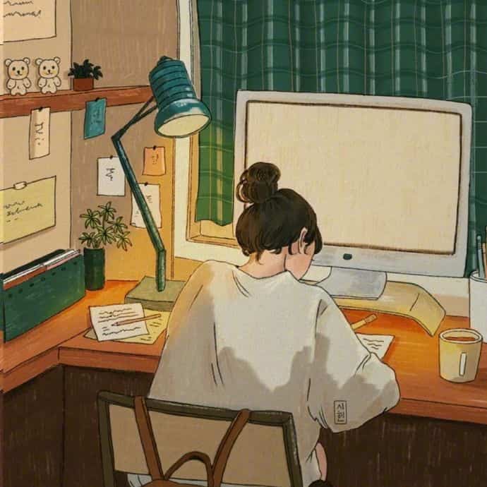 文艺女青年插画版小清新女生头像图片_4