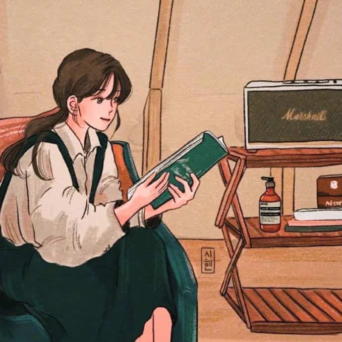文艺女青年插画版小清新女生头像图片_5