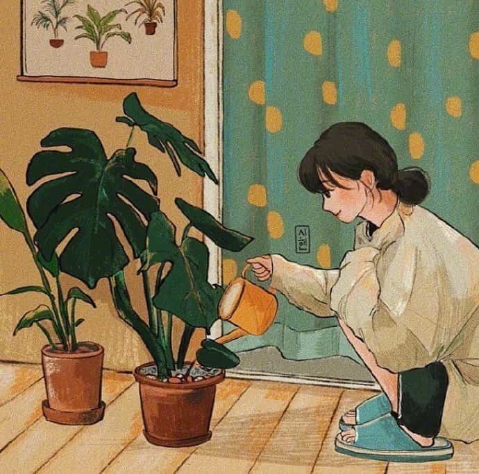 文艺女青年插画版小清新女生头像图片_8