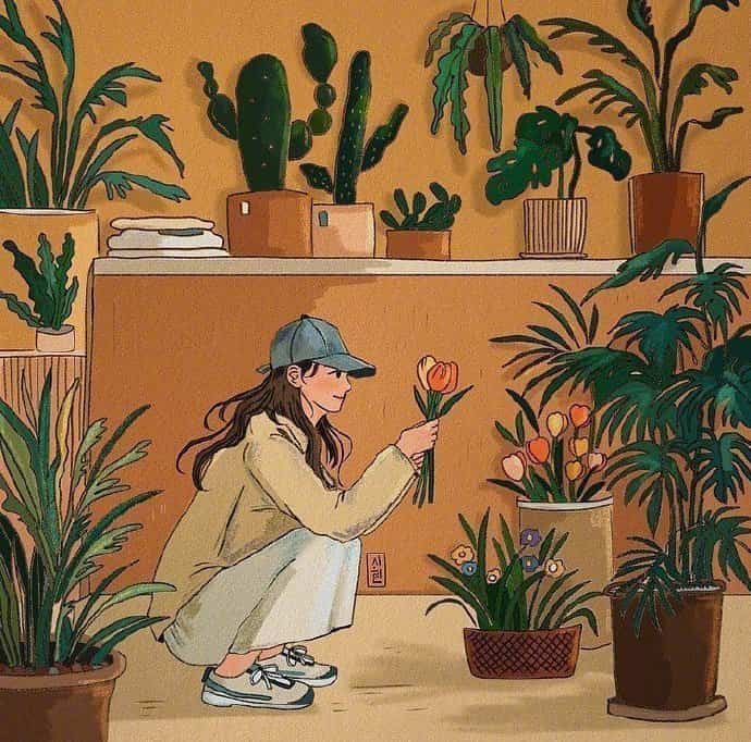 文艺女青年插画版小清新女生头像图片_9